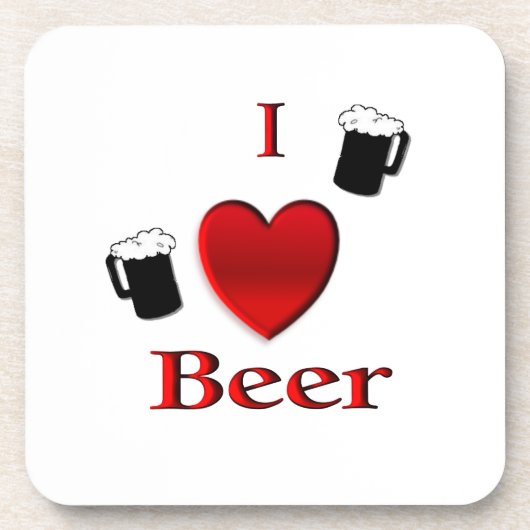 I Heart Beer Design Bier Onderzetter (Voorkant)