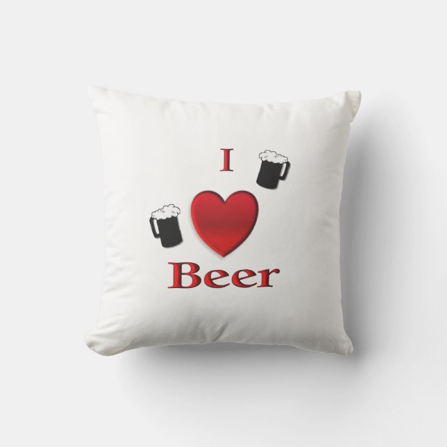 I Heart Beer Design Buitenkussen (Voorkant)