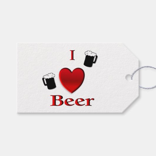 I Heart Beer Design Cadeaulabel (Voorkant (Horizontaal))