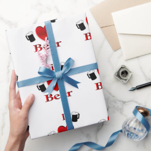 I Heart Beer Design Cadeaupapier