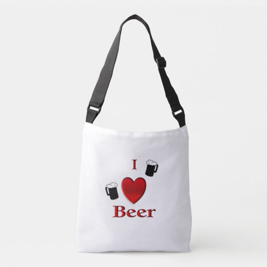 I Heart Beer Design Crossbody Tas (Voorkant)
