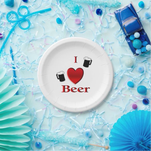 I Heart Beer Design Cufflinks Papieren Bordje (Feest)