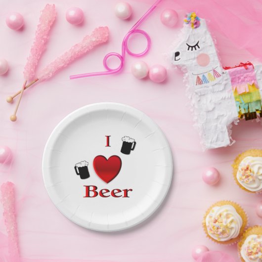 I Heart Beer Design Cufflinks Papieren Bordje (Feest)