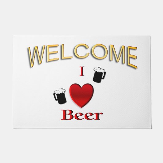 I Heart Beer Design Deurmat (Voorkant)