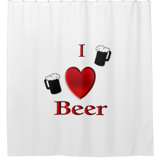 I Heart Beer Design Douchegordijn (Voorkant)