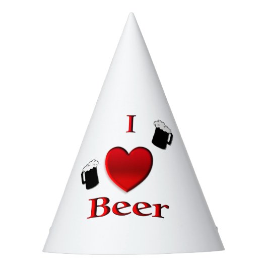 I Heart Beer Design Feesthoedjes (Voorkant)