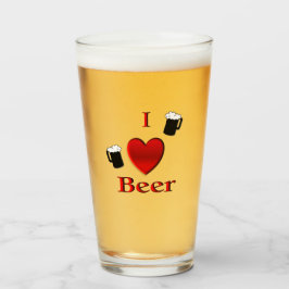 I Heart Beer Design Glas