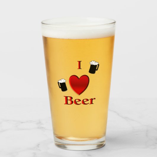 I Heart Beer Design Glas (Voorkant gevuld)