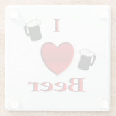 I Heart Beer Design Glazen Onderzetter (Achterkant)