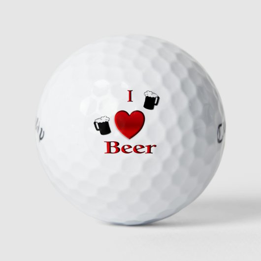 I Heart Beer Design Golfballen (Voorkant)