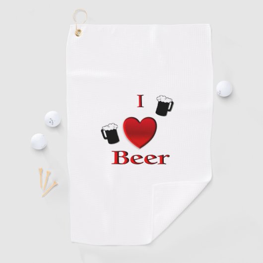 I Heart Beer Design Golfhanddoek (Insitu)