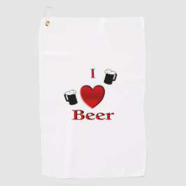 I Heart Beer Design Golfhanddoek