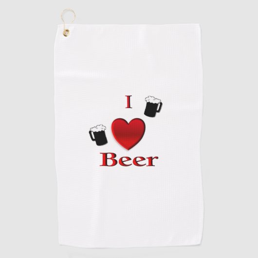 I Heart Beer Design Golfhanddoek (Voorkant)