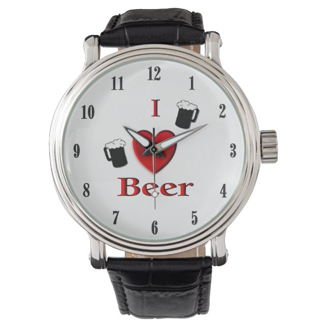 I Heart Beer Design Horloge (Voorkant)