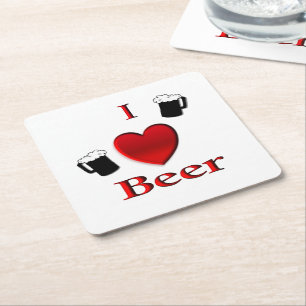 I Heart Beer Design Kartonnen Onderzetters