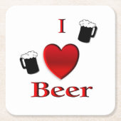 I Heart Beer Design Kartonnen Onderzetters (Voorkant)