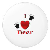 I Heart Beer Design Keramische Knop (Voorkant)