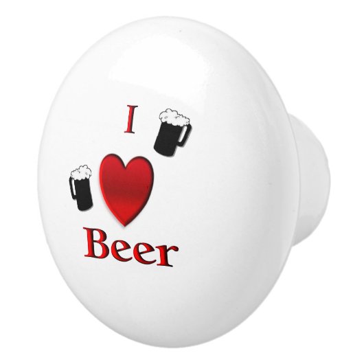 I Heart Beer Design Keramische Knop (Rechts)
