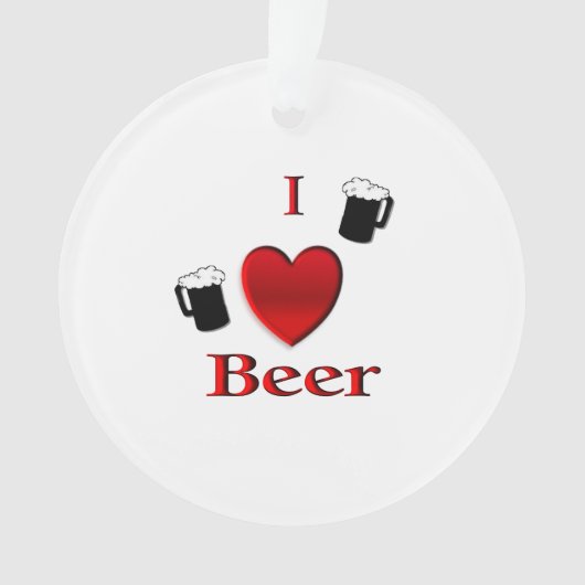 I Heart Beer Design Ornament (voorkant)