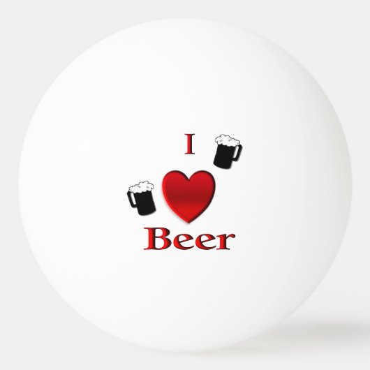 I Heart Beer Design Pingpongbal (Achterkant)