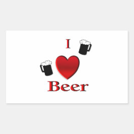 I Heart Beer Design Rechthoekige Sticker