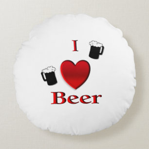 I Heart Beer Design Rond Kussen
