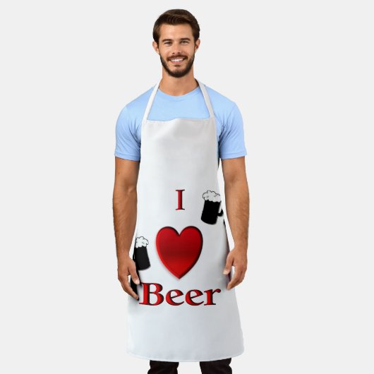I Heart Beer Design Schort (Gedragen)