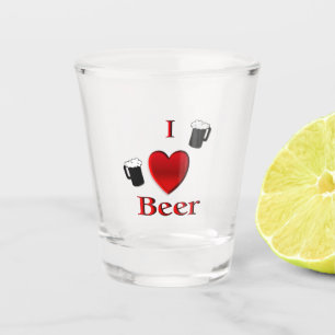 I Heart Beer Design Shot Glas