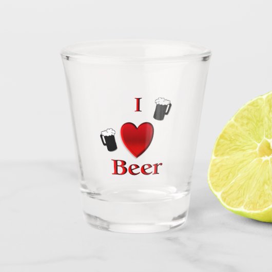 I Heart Beer Design Shot Glas (Voorkant)
