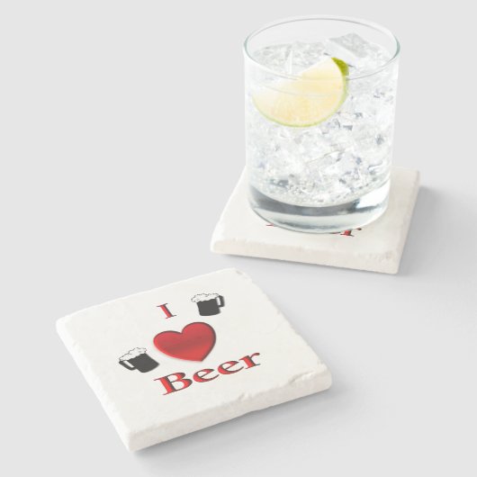 I Heart Beer Design Stenen Onderzetter (Zijkant)