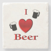 I Heart Beer Design Stenen Onderzetter (Voorkant)