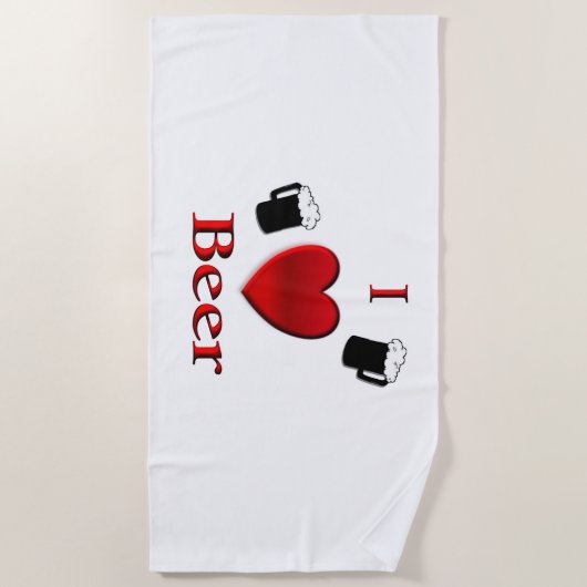 I Heart Beer Design Strandlaken (Voorkant)