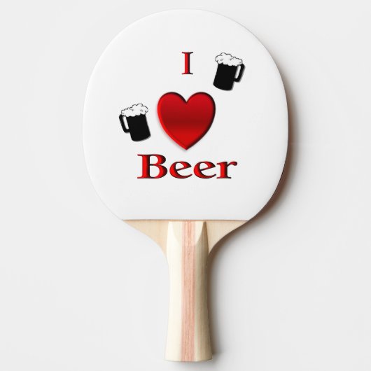 I Heart Beer Design Tafeltennisbatje (Voorkant)