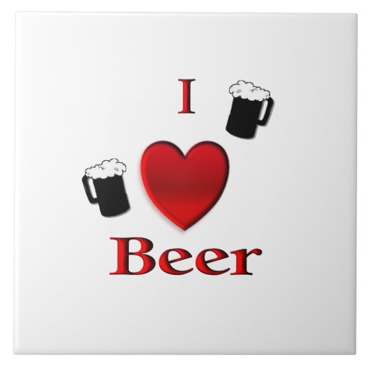 I Heart Beer Design Tegeltje (Voorkant)
