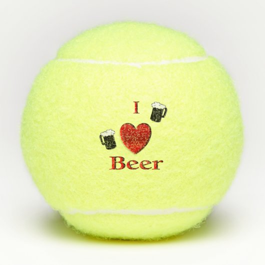 I Heart Beer Design Tennisballen (Voorkant)