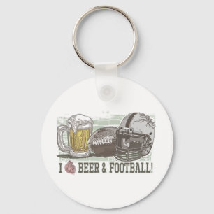 I Heart Beer en Football Sleutelhanger