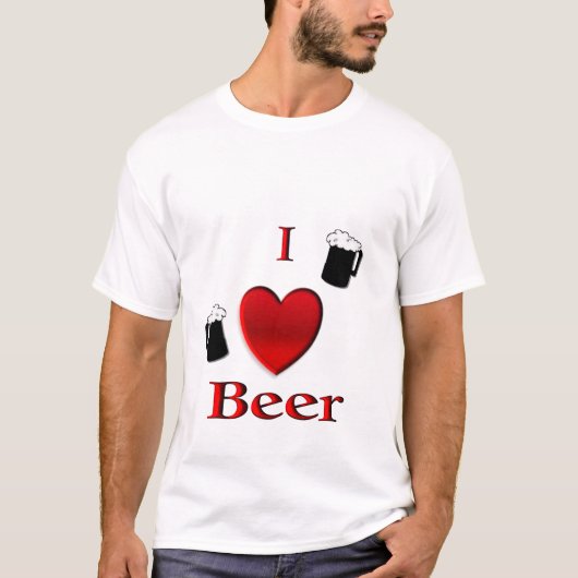 I Heart Beer Frothy Mokken T-shirt (Voorkant)