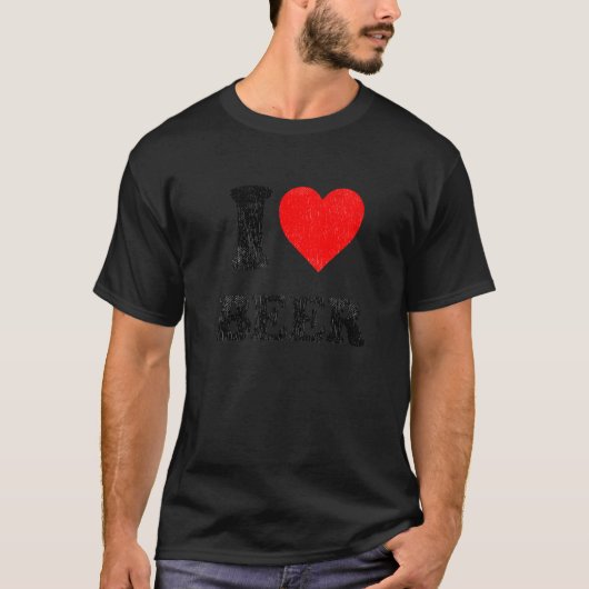 I Heart Beer I Love Beer Alcohol Drinking T-shirt (Voorkant)