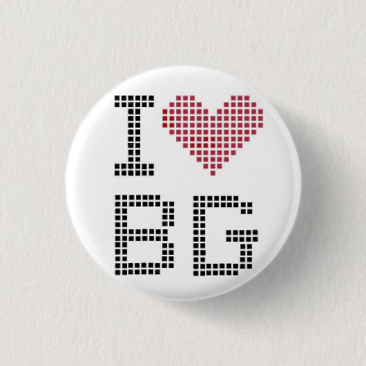 I Heart BG Ronde Button 3,2 Cm (Voorkant)