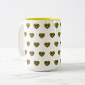 I Heart bijen Tweekleurige Koffiemok (Voorkant links)