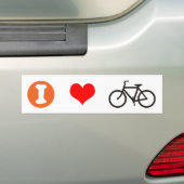 I Heart Bike Bumpersticker (Op auto)