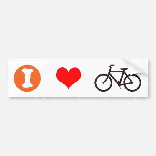 I Heart Bike Bumpersticker (Voorkant)