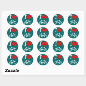 I Heart Bike Ronde Sticker (Vel)
