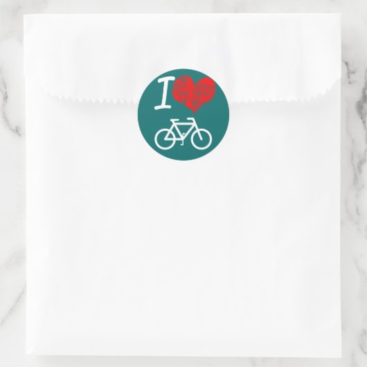 I Heart Bike Ronde Sticker (Tas)