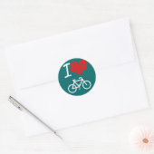I Heart Bike Ronde Sticker (Envelop)