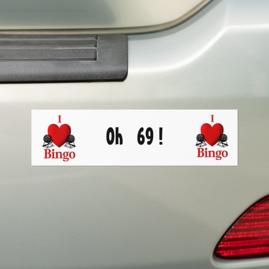 I Heart Bingo Bumpersticker (Op auto)