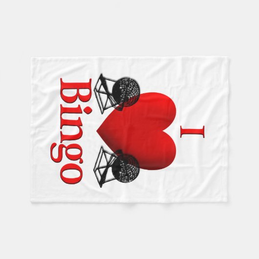 I Heart Bingo Fleece Deken (Voorkant (Horizontaal))