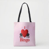 I Heart Bingo Pink Tote Bag (Voorkant)