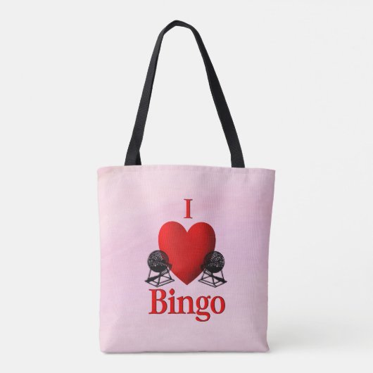 I Heart Bingo Pink Tote Bag (Achterkant)