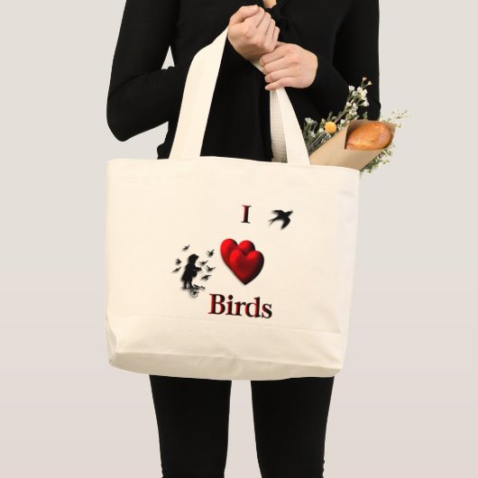 I Heart Birds Canvas tas (Voorkant (product))